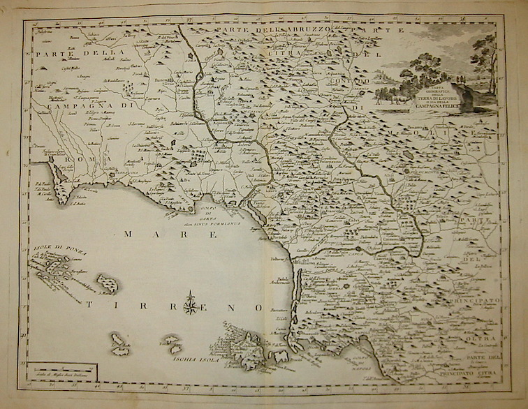 Albrizzi Giambattista (1698-1777) Carta geografica della Terra di Lavoro o sia della Campagna Felice 1750 Venezia 